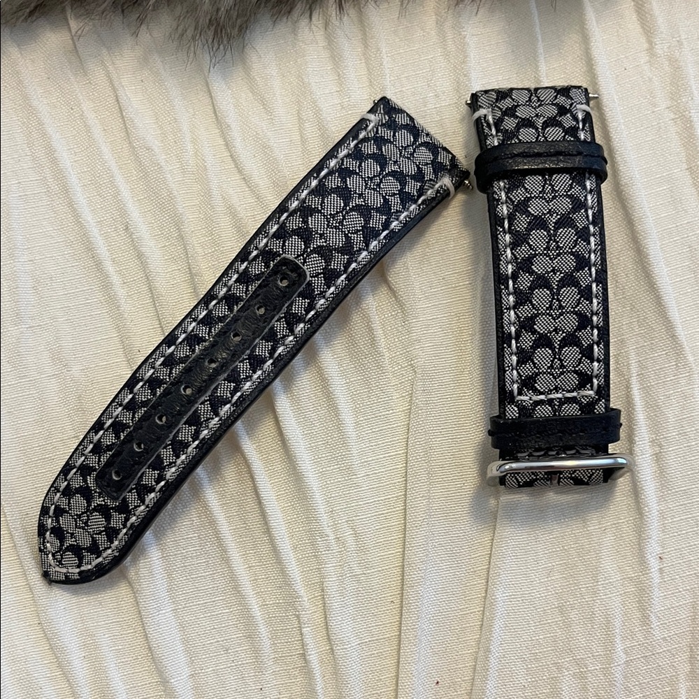 Coach Black & White Signature Jacquard Watch Strap